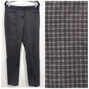 Amanda & Chelsea Womens Size 8 Plaid Straight Leg Career Pants Gray Black